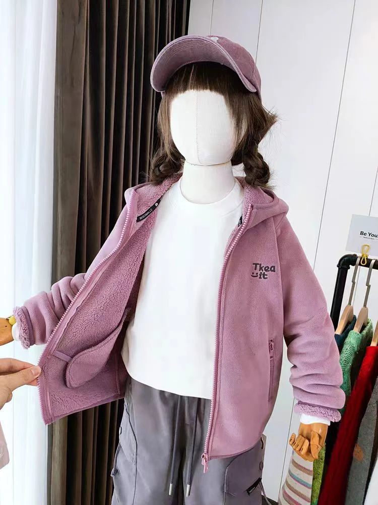 女童宽松百搭时尚秋冬毛毛外套 3693