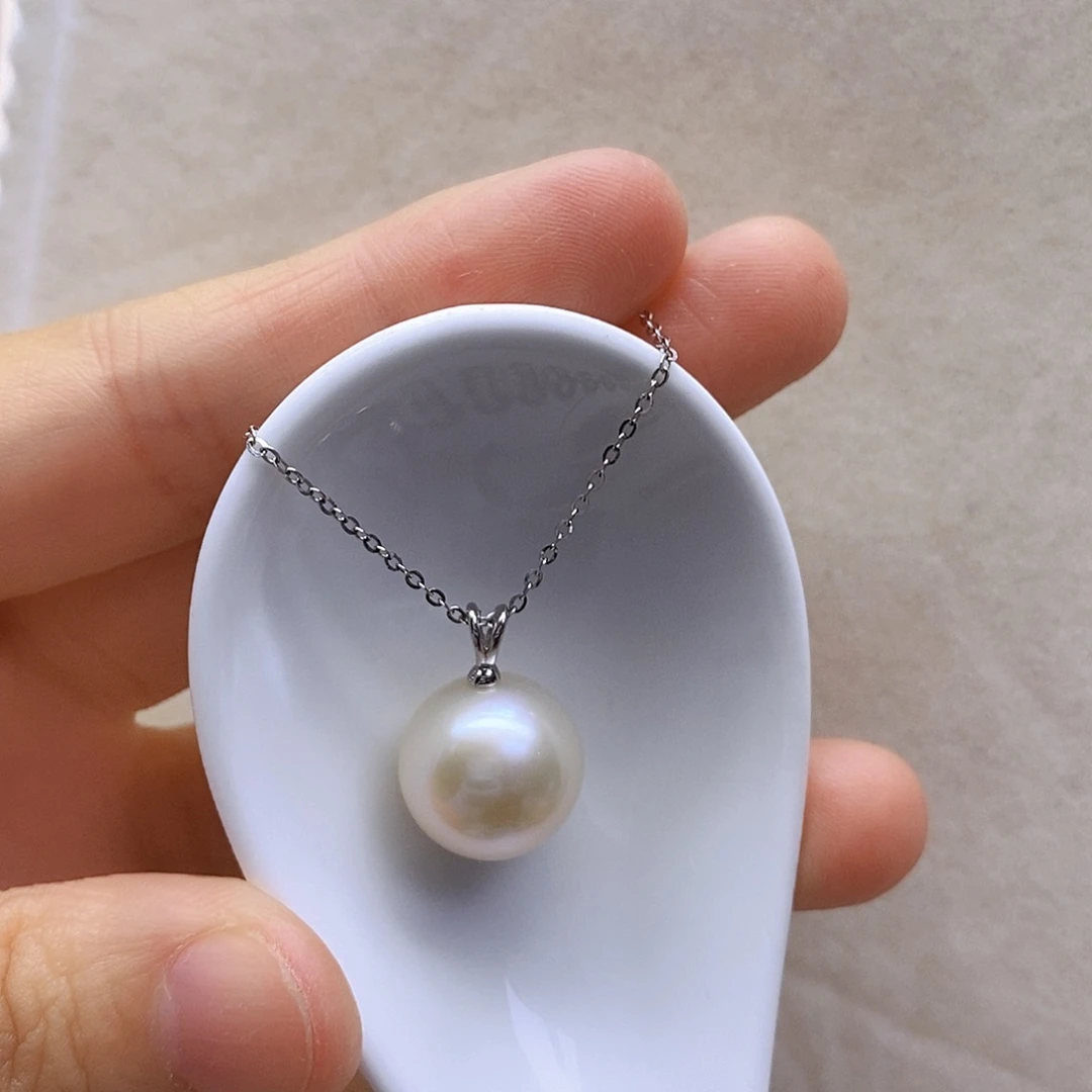 淡水珍珠银S925镶嵌吊坠(赠链)汪*