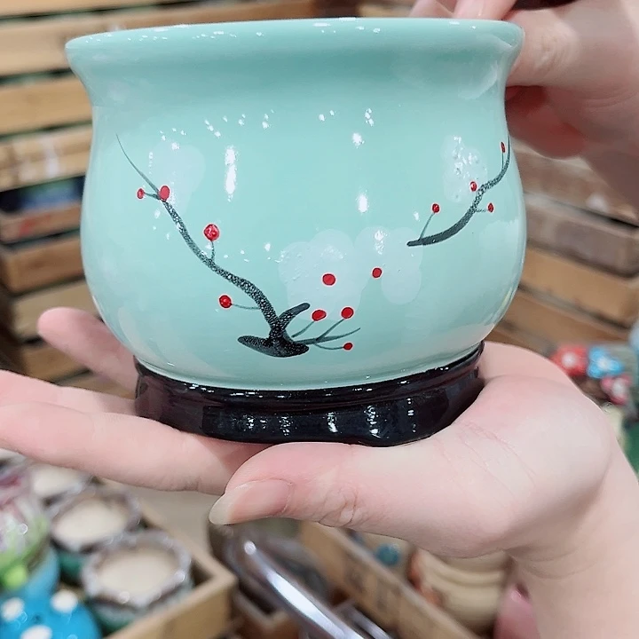 有孔.凑单10元陶瓷花盆发货！