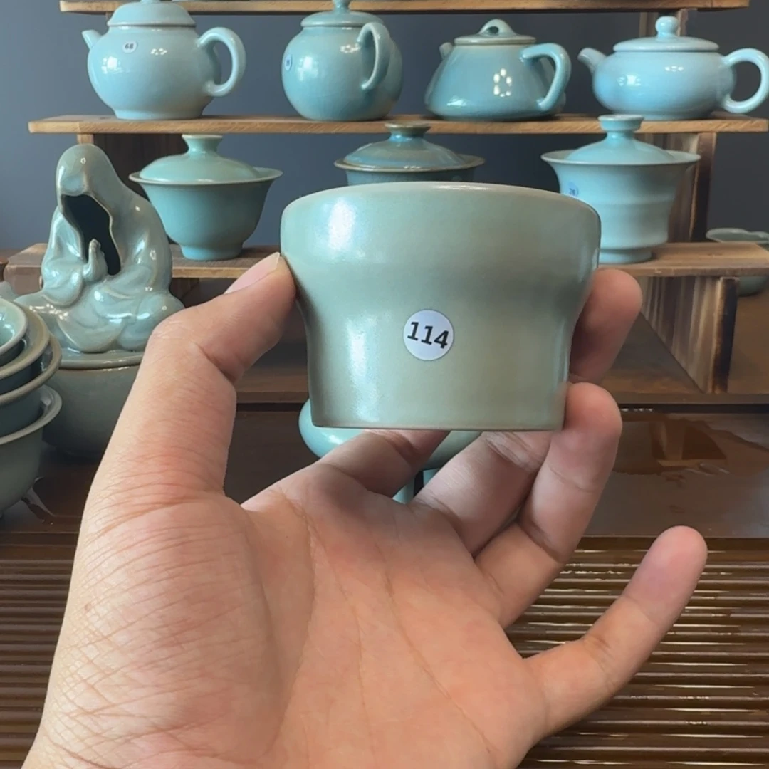 杯子微瑕仿古青绿主人杯