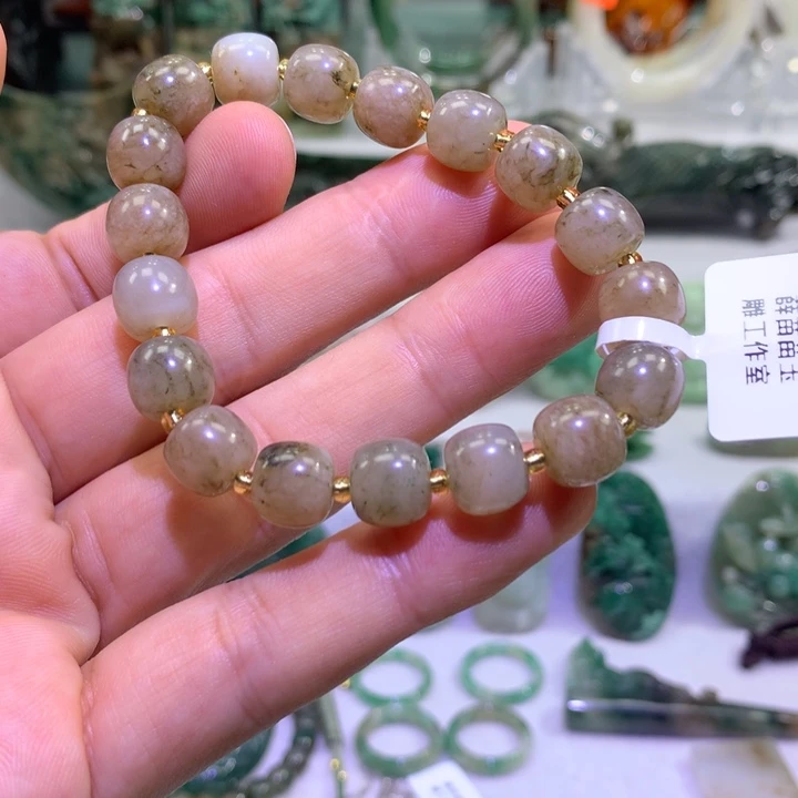 绘***影未镶嵌独山玉手链