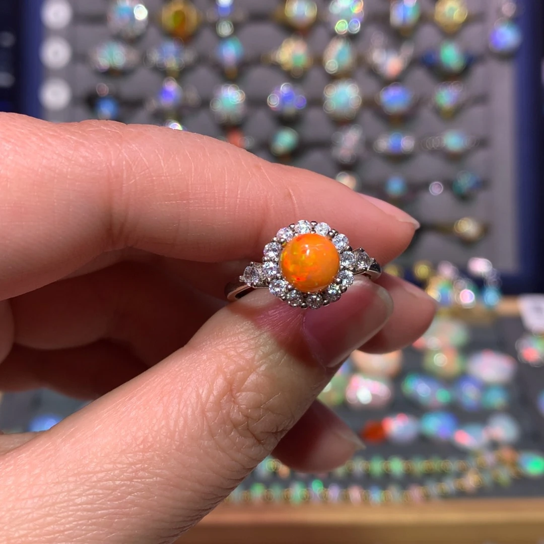 银S925镶嵌欧泊戒指款式