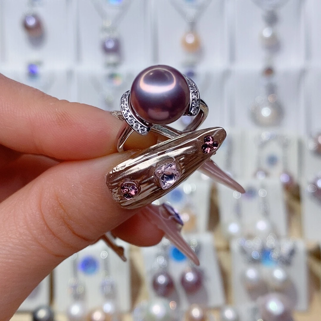 银S925镶嵌淡水珍珠戒指