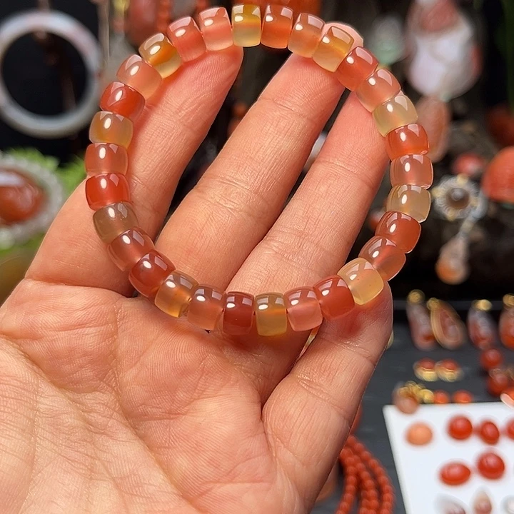 南红玛瑙未镶嵌手链多宝手串