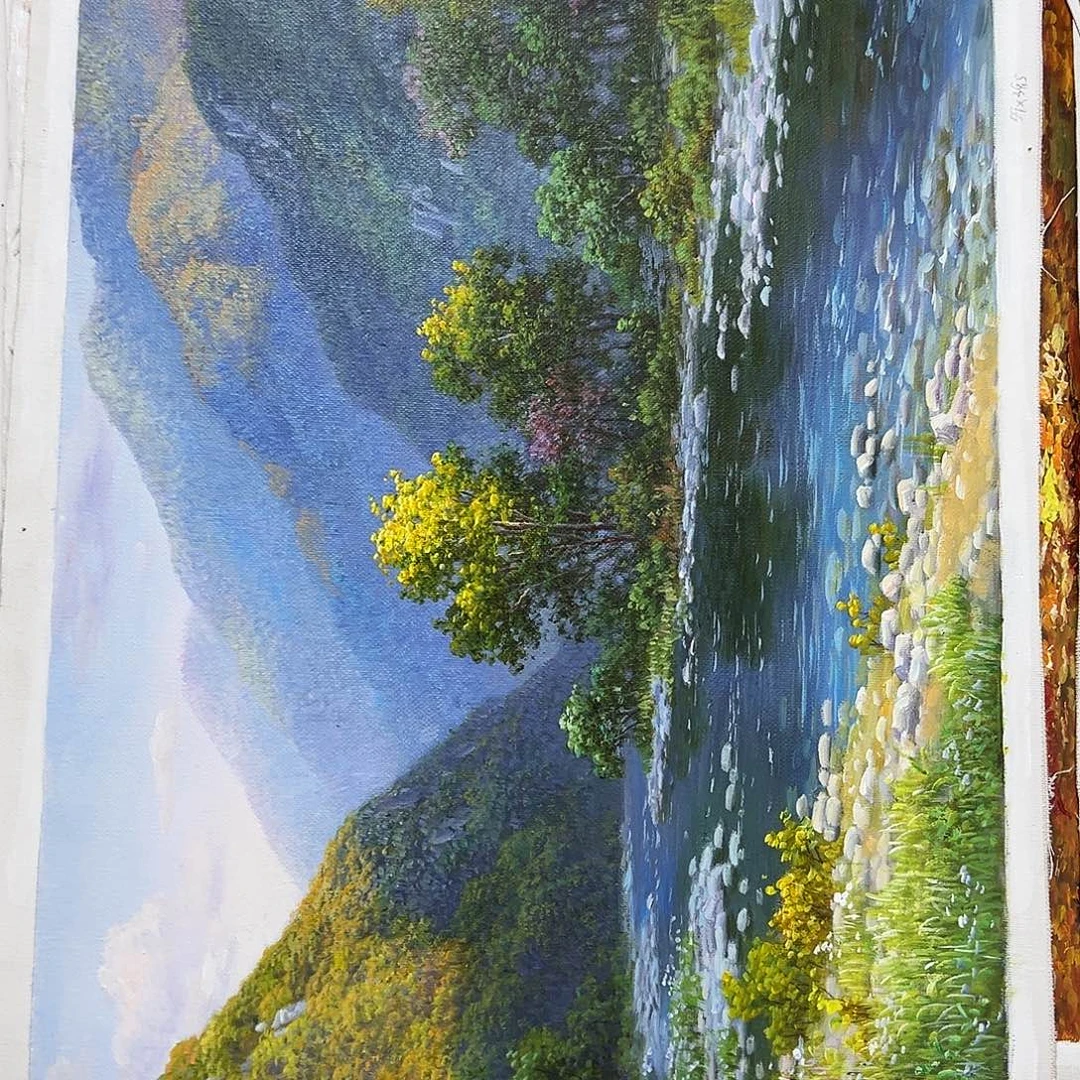 油画朝鲜艺术家不带画框