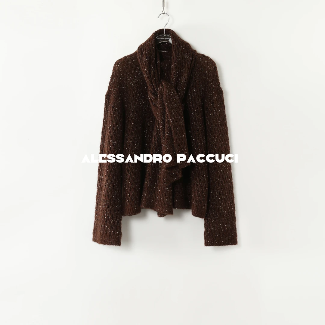 AP洛哥44269ST/51019AW【幻夜】山羊绒闪光镂空时尚围巾/套头衫24冬