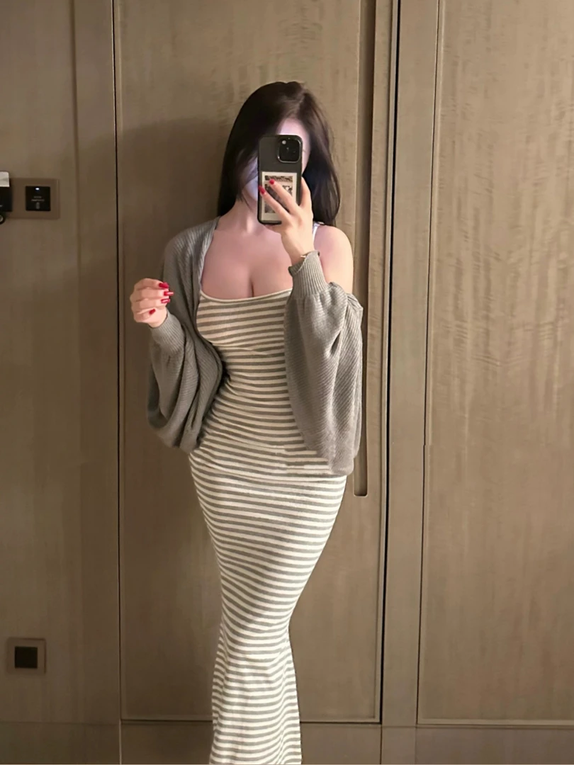 娇嗲Chill感S曲线显瘦显白休闲基础吊带条纹裙长裙无袖背心