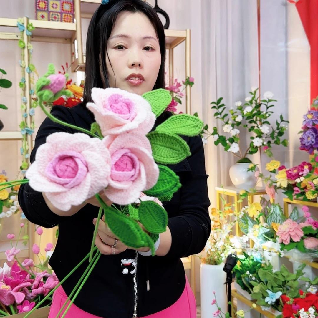 纯手工钩织手工钩织设计花束