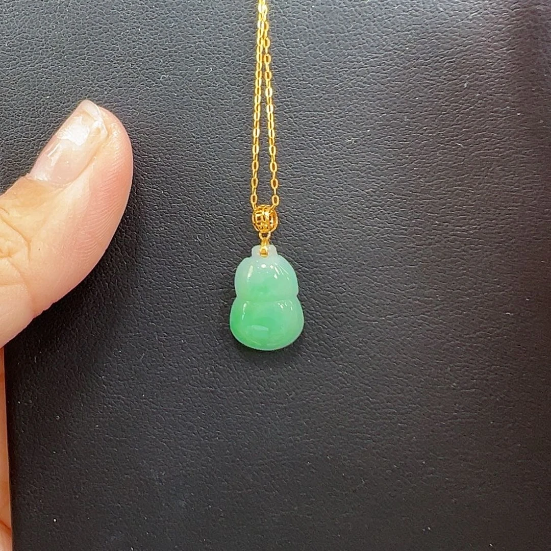 翡翠18K金镶嵌吊坠(赠链)吊坠赠链