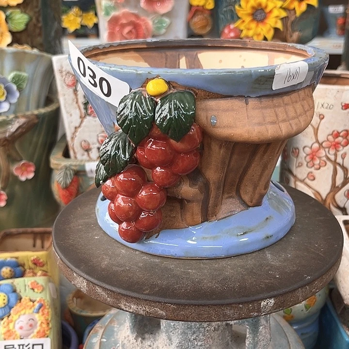 紫砂花盆粗陶材质多肉花盆