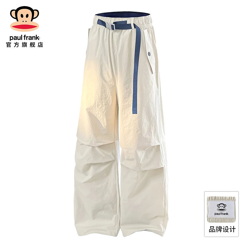 paul frank/大嘴猴秋冬新款休闲伞兵长裤男士潮流宽松直筒休闲裤