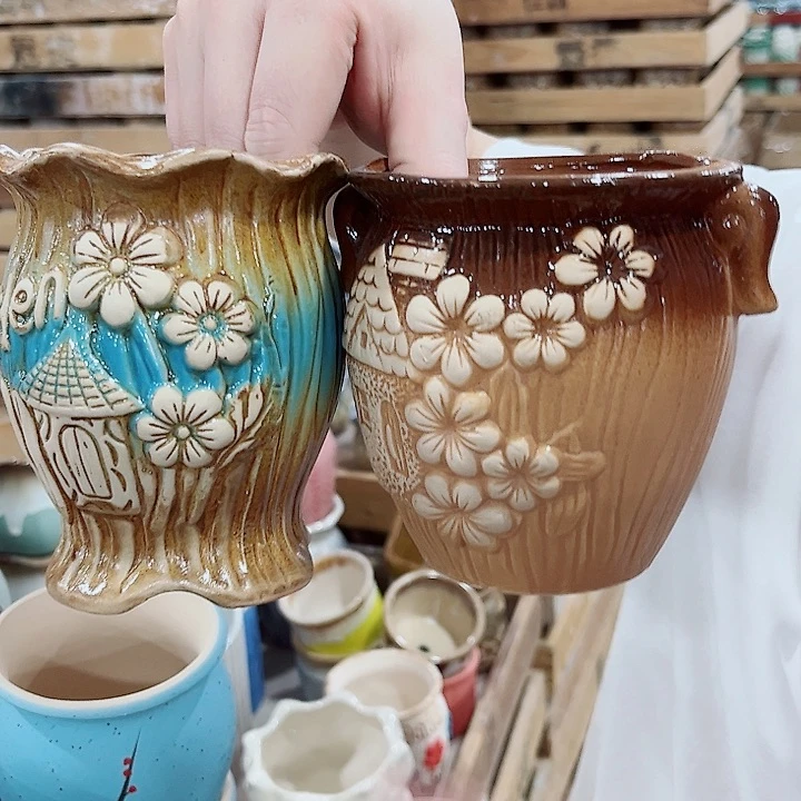 有孔.凑单10元陶瓷花盆发货！