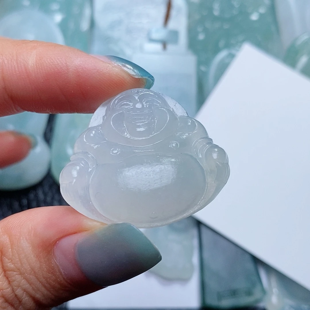 定制翡翠未镶嵌毛货付款后确认抛光