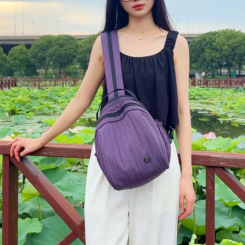 春夏新款百褶裙女士单双肩胸包挎包多功能百搭小双肩包女款2539