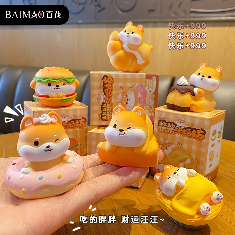 网红车载柴犬烘培系列树脂公仔摆件桌面装饰小摆件车载中控摆件