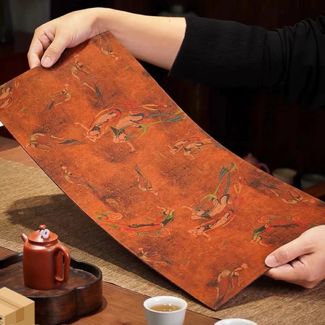 【敦煌飞天】双面香云纱复古茶席干泡盘茶道家用泡茶茶室茶具壶垫