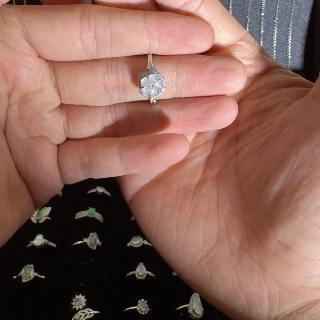 银S925镶嵌戒指翡翠