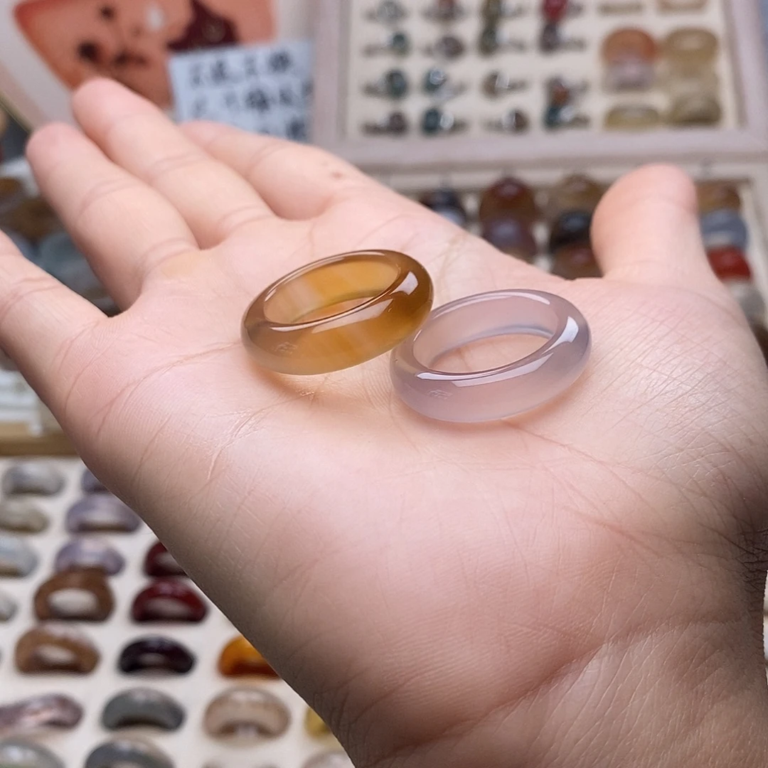 玛瑙/玉髓未镶嵌戒指A 67不退换港19两只