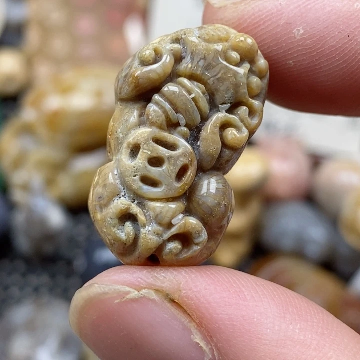 硅化珊瑚（珊瑚玉）未镶嵌颈饰小