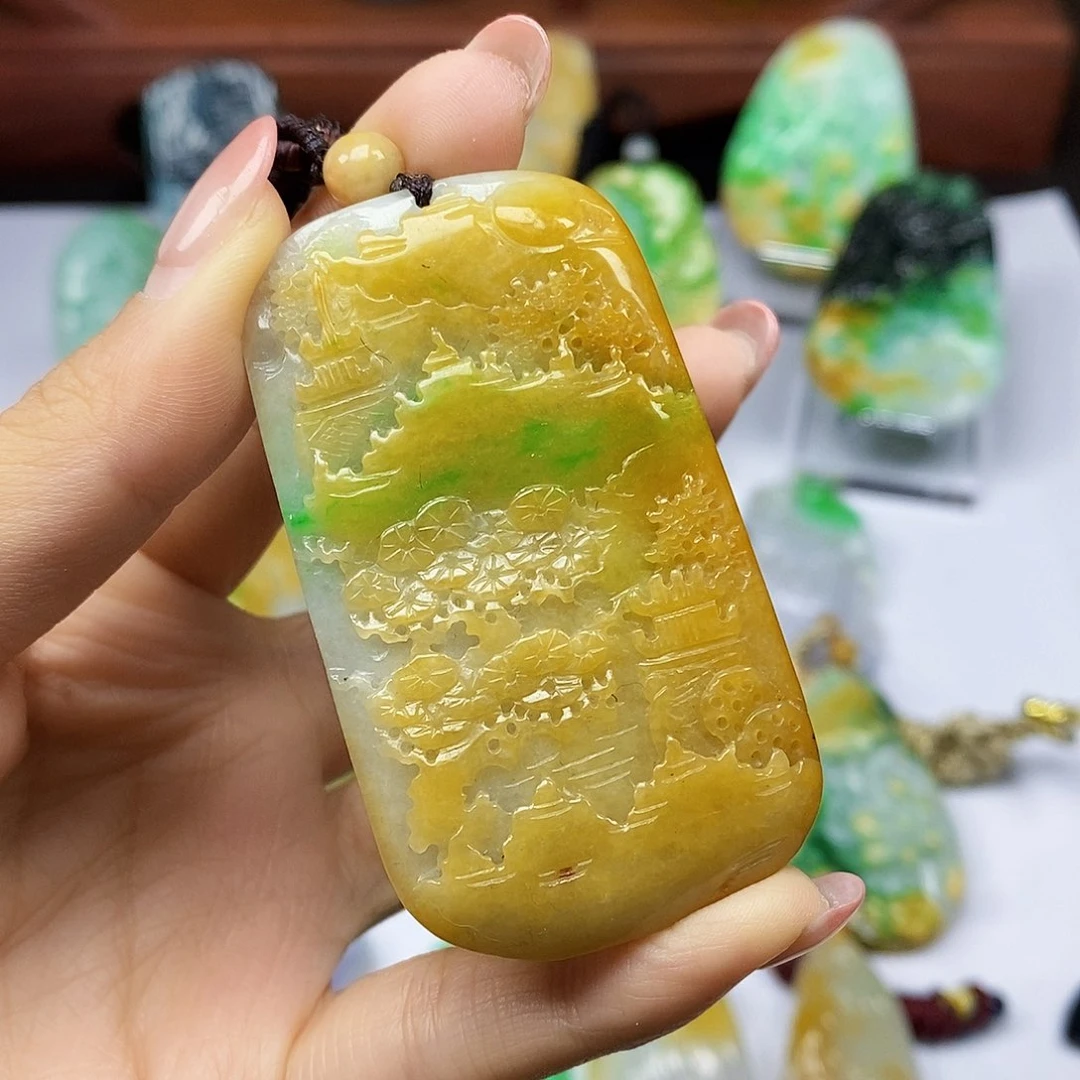 颈饰未镶嵌翡翠天然翡翠A货