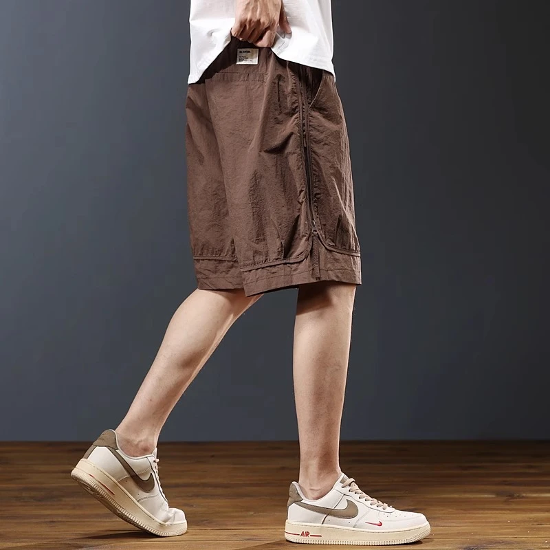 U&PURA冰丝工装短裤男士夏季薄款2024新款五分裤直筒百搭宽松潮流