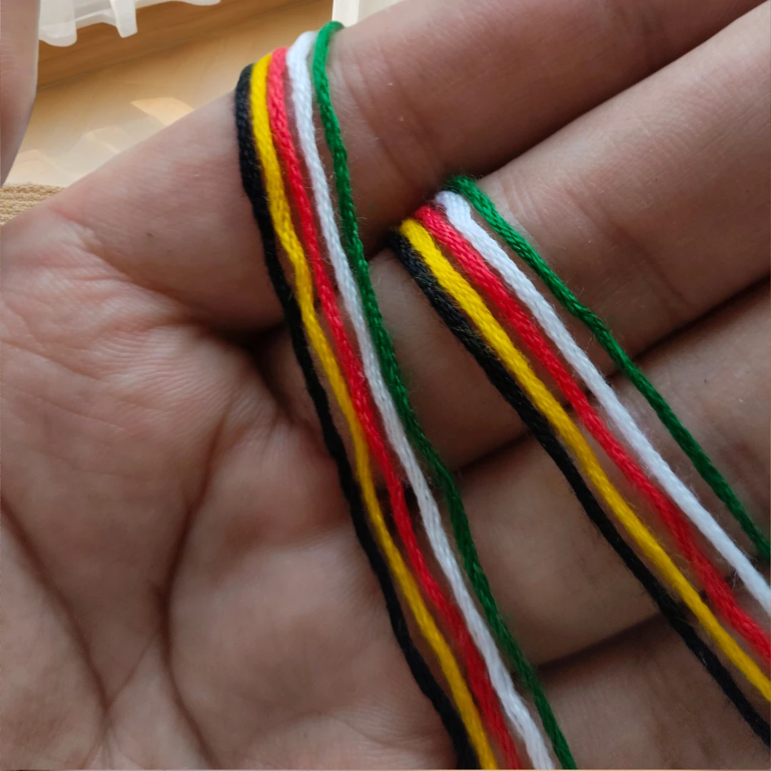 棉线红黄绿黑白五色线七彩线结婚红绿线新娘嫁衣藏线绳宝宝长命线