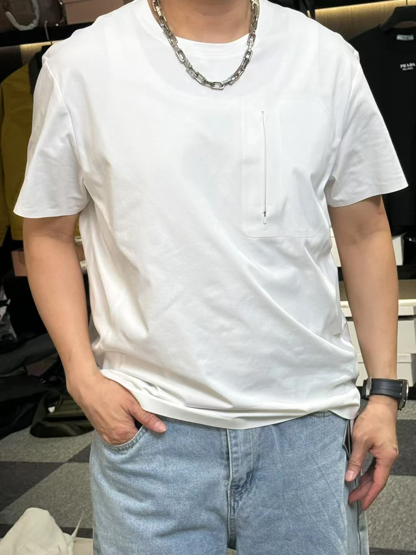 30680-宽松型压胶短袖T恤休闲上衣短袖T恤圆领（白色微瑕介意勿拍）