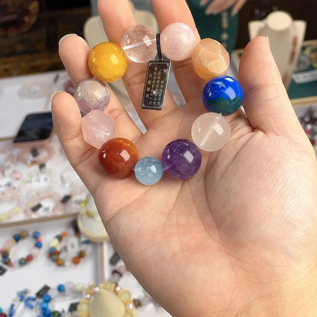 水晶手链银S925镀金镶嵌