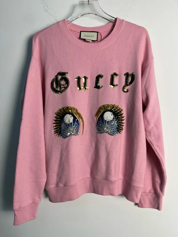 未使用 GUCCI/古驰 全新未使用/S*1/Gucci经典亮片眼睛卫衣/07285