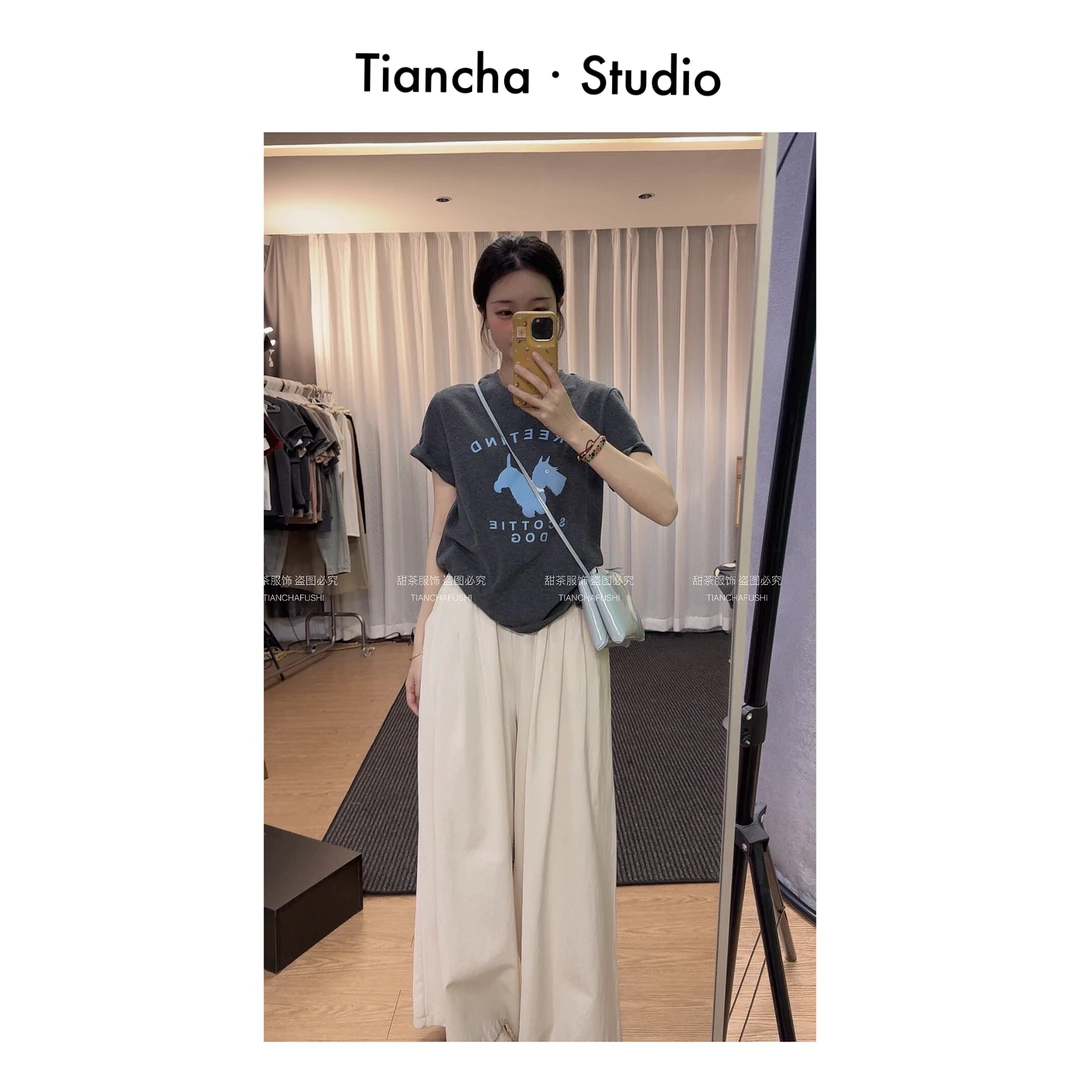 sweet c【小蓝狗】M322#夏季韩版风正肩短袖T恤女时尚气质显瘦百搭