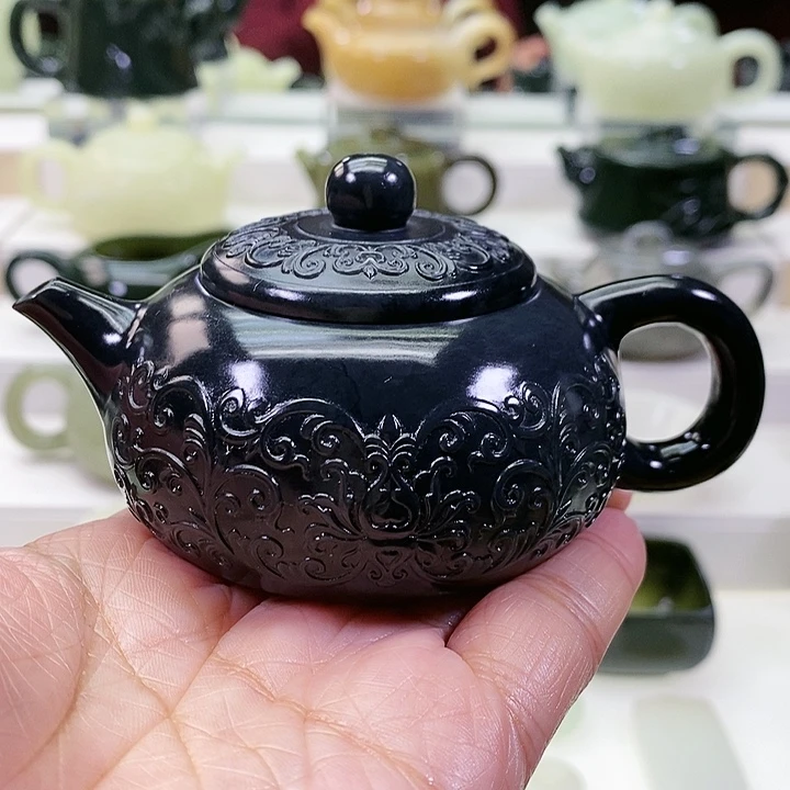 未镶嵌和田玉挂件茶壶120m l