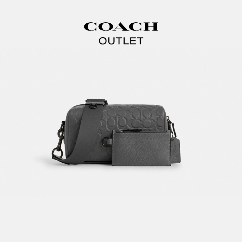 COACH/蔻驰奥莱 经典标志皮革AXEL斜挎包