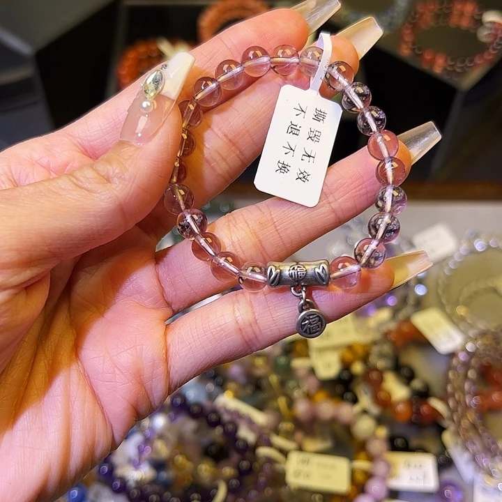 水晶手链银S925镶嵌紫水A05