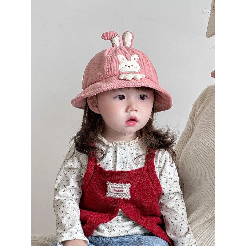 儿童帽子春秋款宝宝遮阳帽女童渔夫帽女孩新款冬季女加厚外出可爱