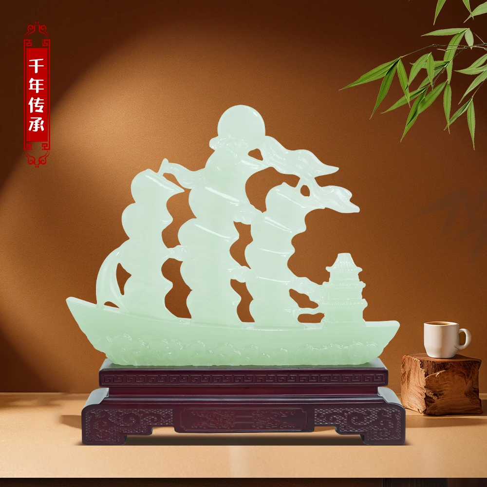 一帆风顺饰品摆件客厅进门玄关酒柜博古架装饰乔迁送礼