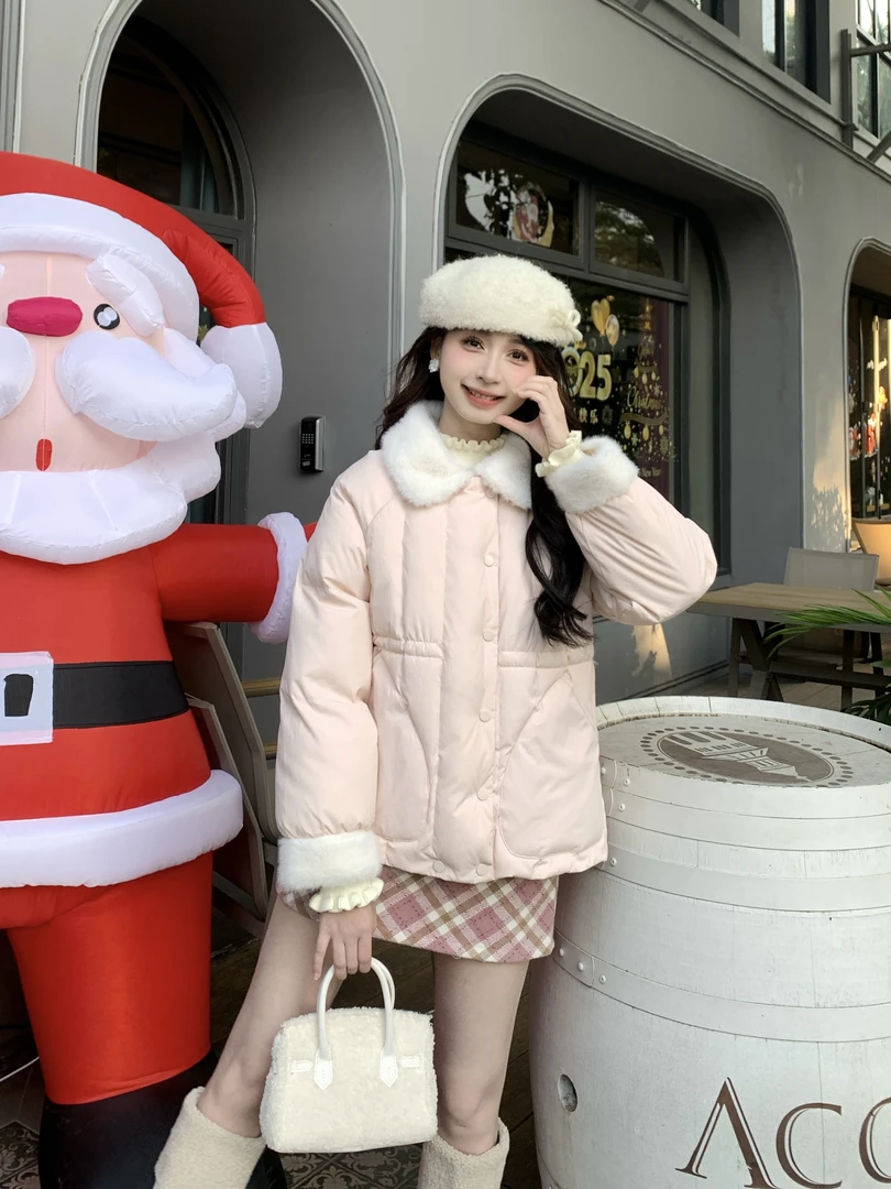 慕兔韩版加厚保暖面包服外套女2024冬季新款小个子穿到棉衣棉服