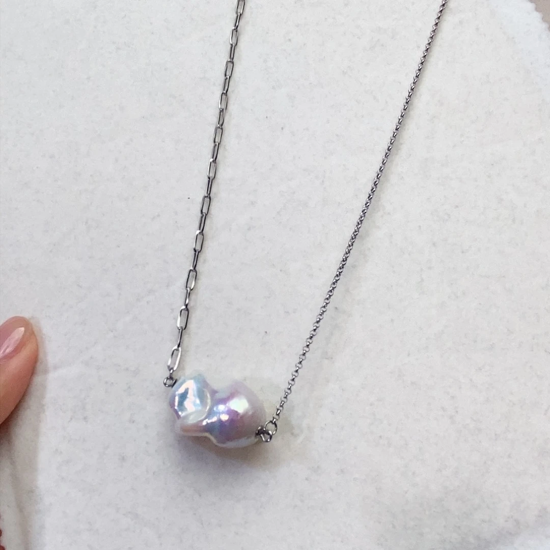 淡水珍珠颈饰钛钢