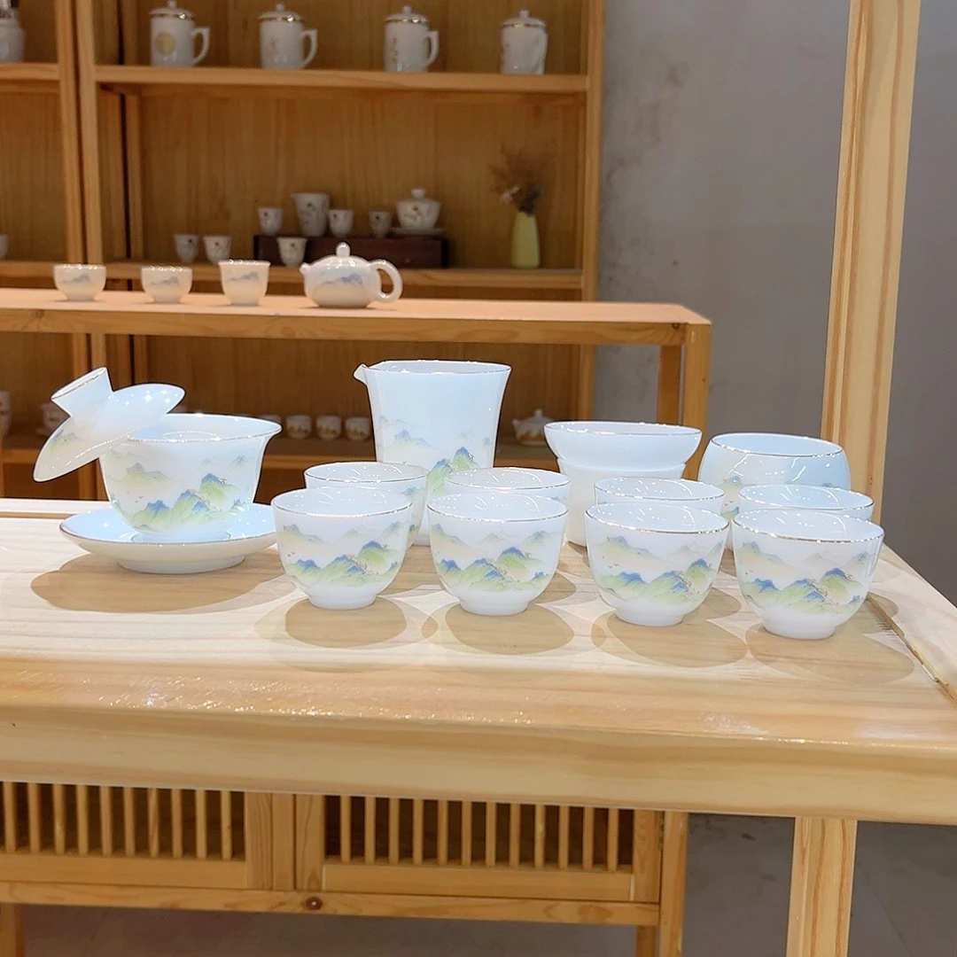【御瓷斋】冰种玉瓷茶具套装