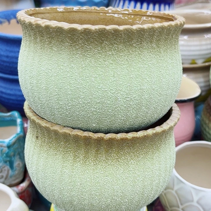 多肉绿植陶瓷花盆9.9包邮，有孔