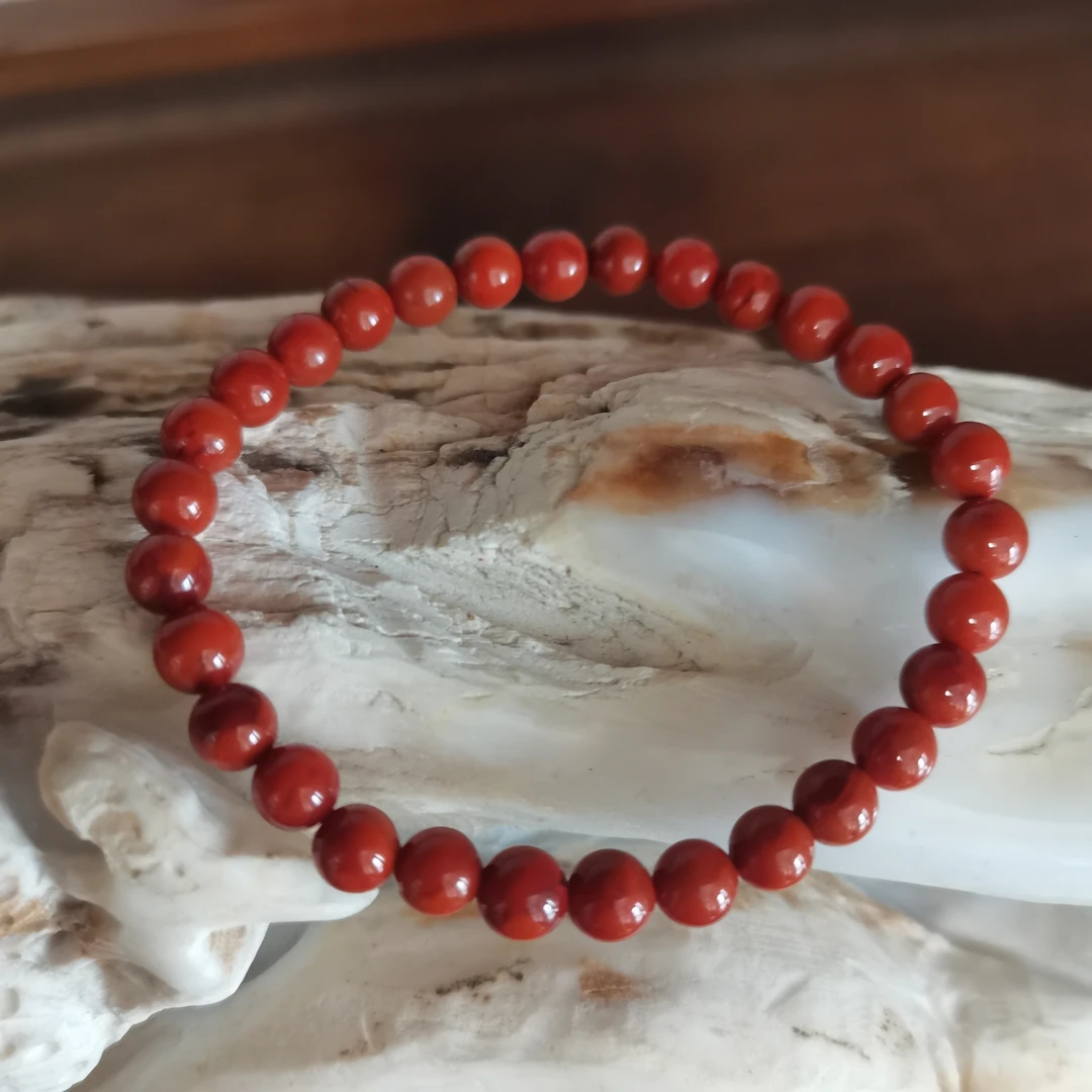 川料南红火焰纹6mm单圈手串