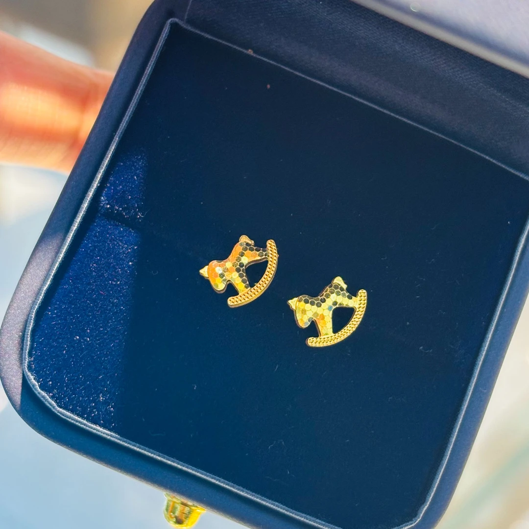 SUNFEEL/赛菲尔[一店]足金999摇摇马黄金耳钉实心礼物推荐