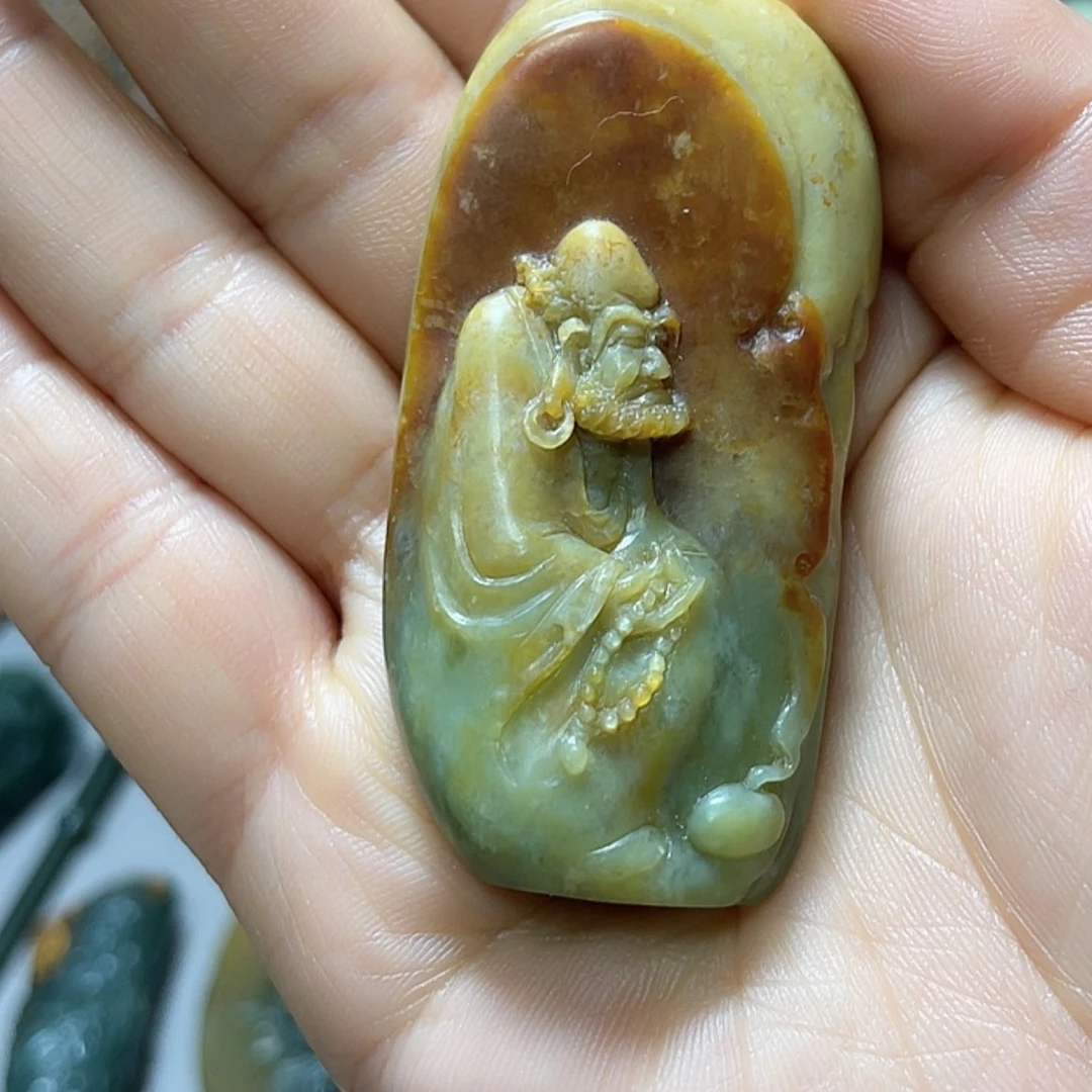 【闪购商品】岫岩河磨玉（透闪石质玉）未镶嵌把件纬*