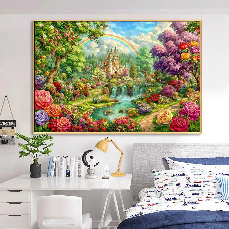 【小白定制】彩虹城堡2025新款十字绣66色手工绣【裸包无针】