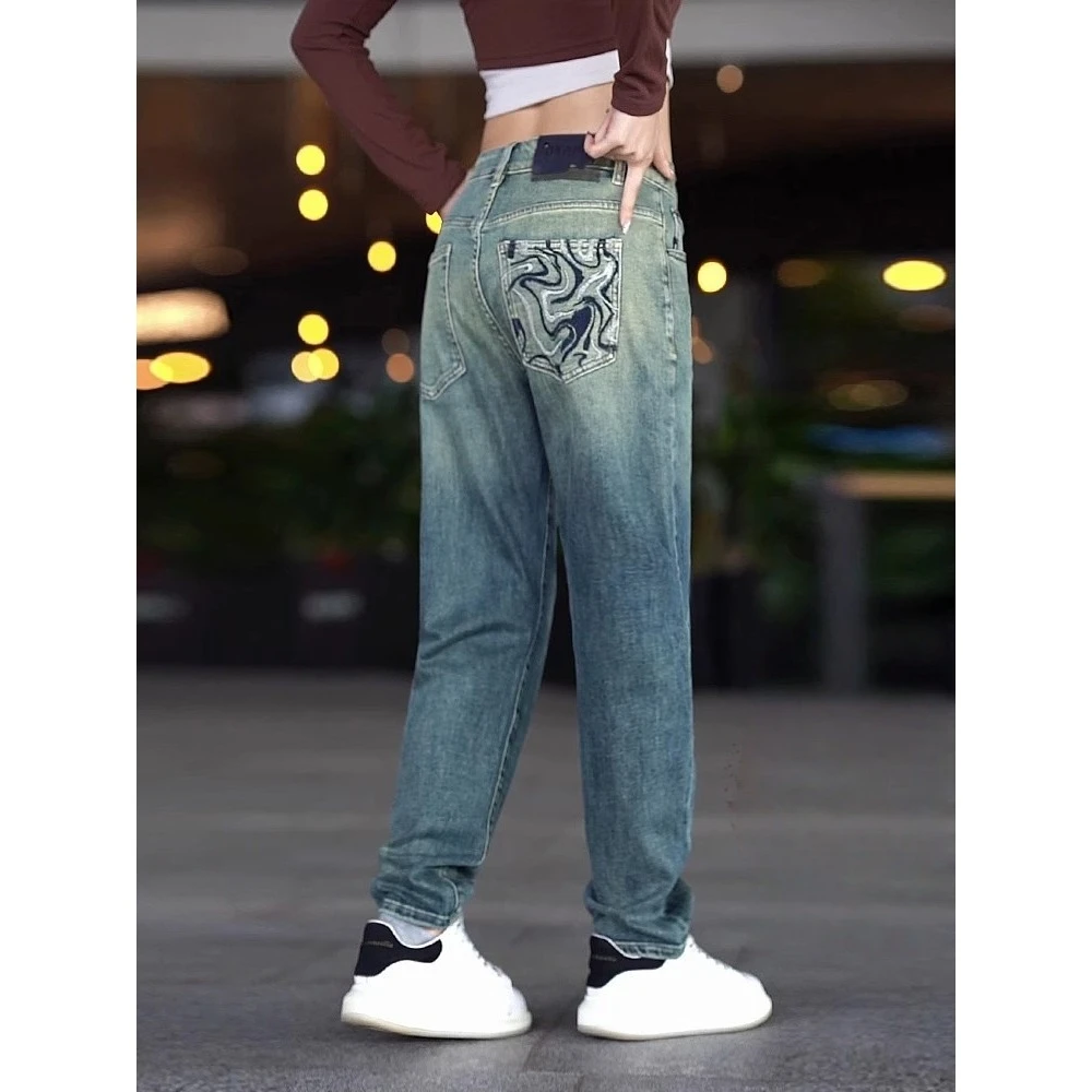 2025时尚流行气质潮流潮牌慵懒新款港风帅气时尚休闲新款牛仔裤子