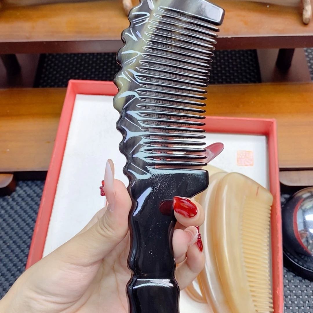 纯手工制作纯牛角梳子九**光