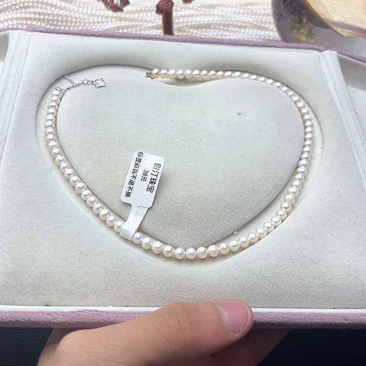 银S925镶嵌珍珠项链淡水珍珠1