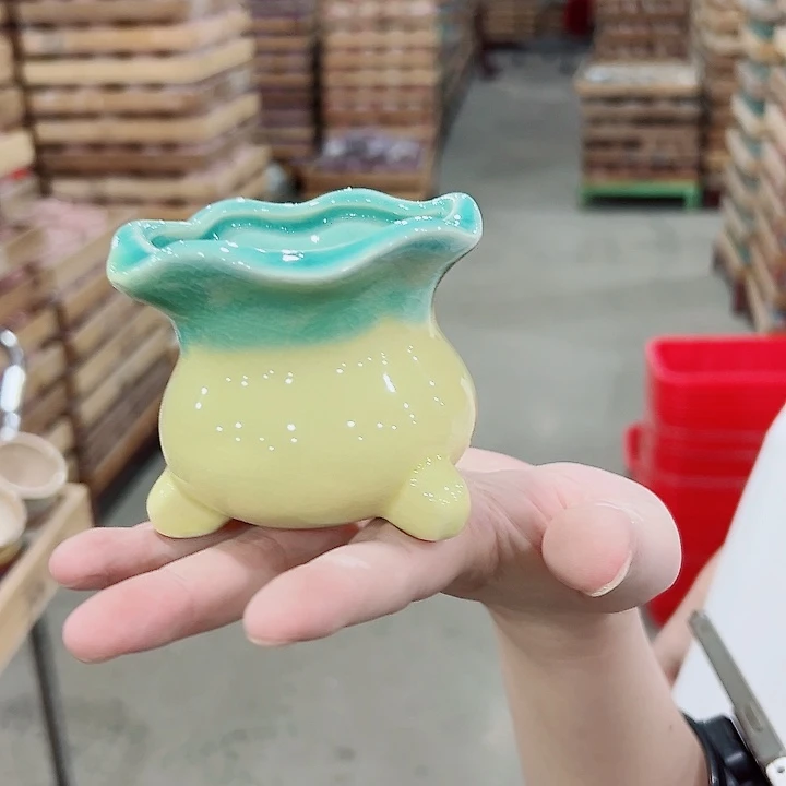 有孔.凑满10元发货多肉陶瓷花盆！