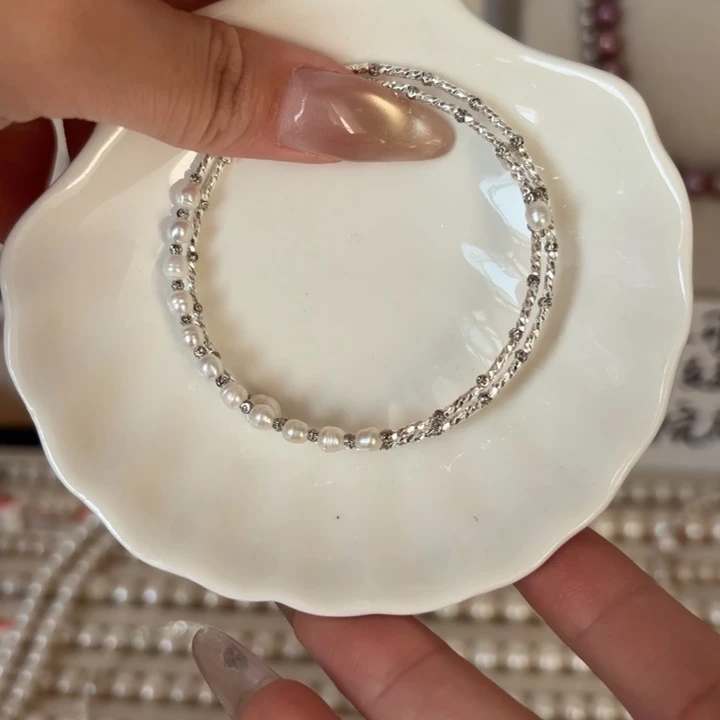 淡水珍珠手绳银S925镶嵌42