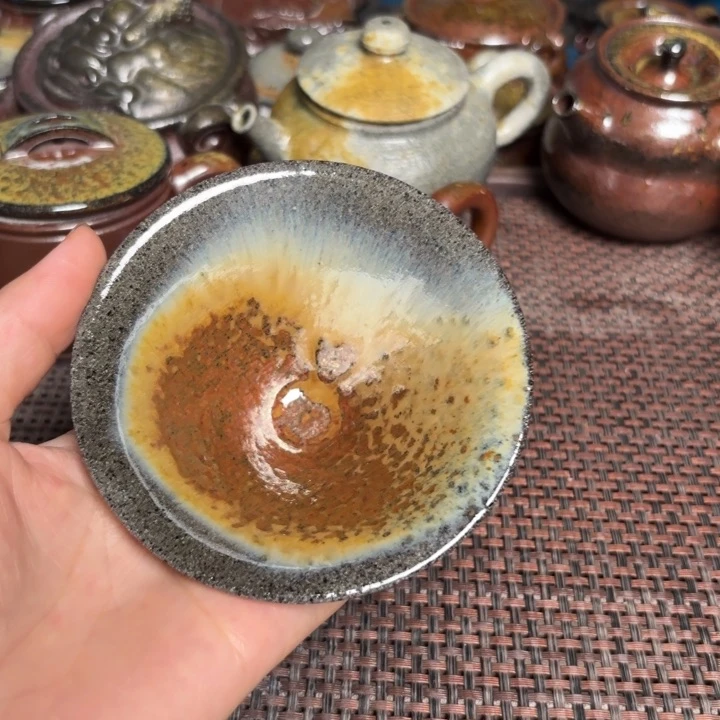 茶杯紫砂彩色斗笠