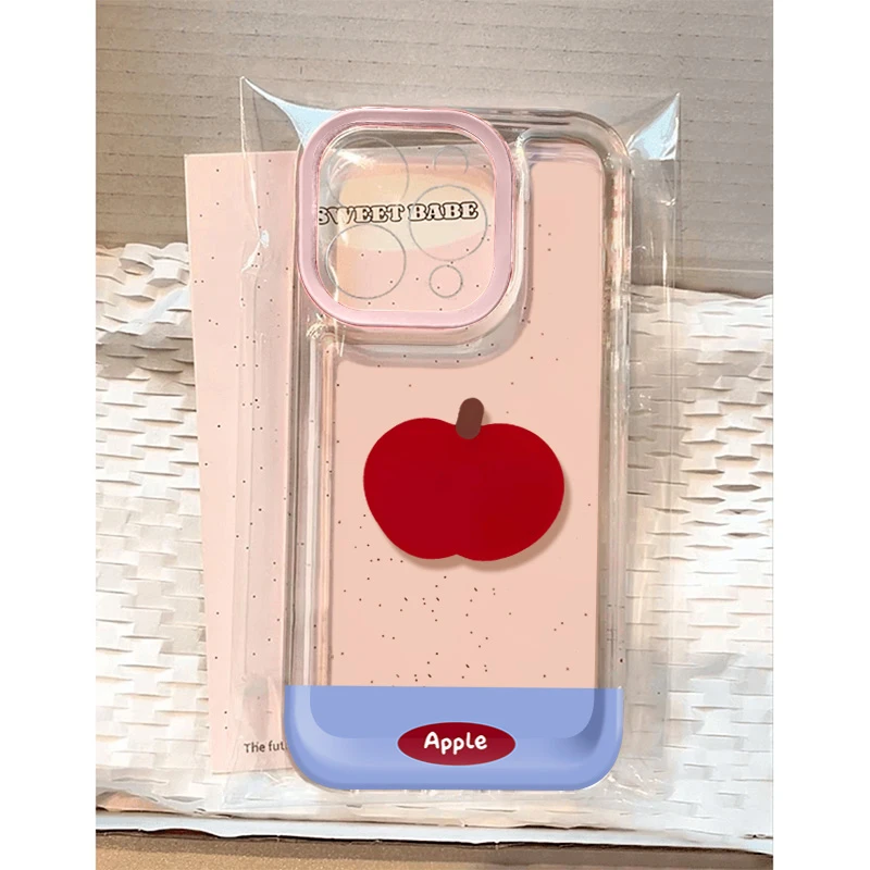 ins红苹果适用苹果16 15手机壳iPhone13promax防摔14 12男女软11